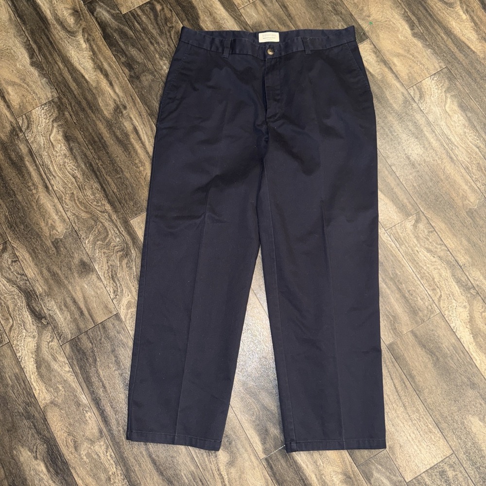 St. John's Bay Chino Worry Free Pants Classic Fit Men's 38x30 Navy Blue Preppy
